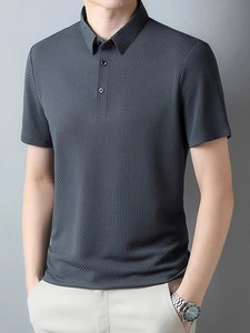 เสื้อเชิ้ตผู้ชายคุณภาพสูง แขนสั้น ผ้าแคนวาส สีพื้น ป้องกันรอยยับ สำหรับฤดูร้อน ปี 2025 - Product Image 6