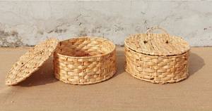 ตะกร้าสานทรงกลมทำด้วยมือใส่น้ำรอบผักตบชวา - Product Image 3