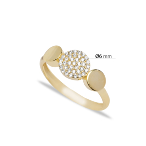 Minimalist Round CZ Wedding <b>Ring</b> Rhodium Plated Handcrafted Dainty 925 Sterling Silver Turkish Jewelry - Product Image 4