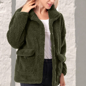 Produit le plus exigeant Veste Sherpa pour dames Veste Sherpa grande taille style vintage pour femmes à faible taux - Product Image 2