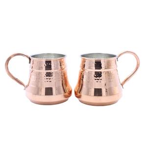 Mug à café en cuivre martelé, design artisanal, mugs à bière en acier inoxydable avec poignée - Product Image 3