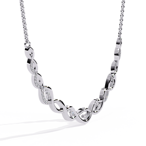 สร้อยคอเพชรทองคำ 18K เพาะเลี้ยงในห้องปฏิบัติการสำหรับสุภาพสตรี เครื่องประดับสวยงาม - Product Image 3