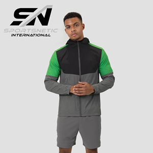 2026 High Quality Custom <b>Men's</b> Autumn Color Block Windbreaker Nylon Tracksuit Drawstring Front <b>Zip</b> Up Jacket <b>Shorts</b> Set - Product Image 1
