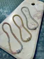 Chaîne cubaine Monaco Scintillante Éclatante en Moissanite VVS 8,5 MM en Argent Sterling 925 Personnalisable Style Hip Hop Unisexe 16-28 Pouces
