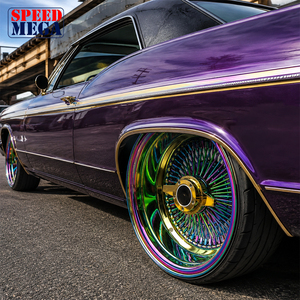 ล้อแม็กซ์แบบถอดได้ Neo Chrome ขอบลึก ลายหลายก้าน สีรุ้ง สำหรับรถ Lowrider คลาสสิค ล้อฟอร์จคุณภาพพรีเมียม - Product Image 4
