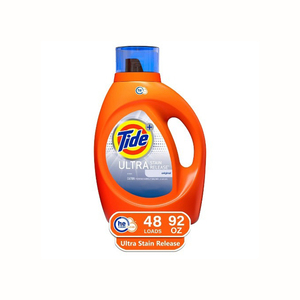 El detergente líquido para ropa Tide con espuma inteligente funciona en lavadoras de alta eficiencia (HE) con fórmula de espuma baja - Product Image 1