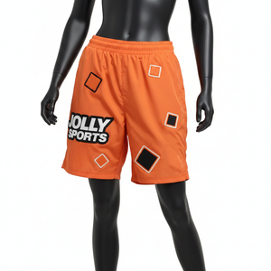 กางเกงขาสั้นออกกำลังกายผู้หญิง พิมพ์โลโก้ได้ ผ้าไนลอนผสมสแปนเด็กซ์ สำหรับเล่นกีฬา ฟิตเนส วิ่ง และออกกำลังกายทั่วไป - Product Image 6