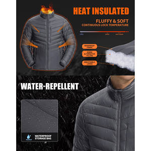 Veste d'hiver légère imperméable de haute qualité pour hommes, vestes solides de style streetwear, logo imprimé, doudoune pour hommes - Product Image 3