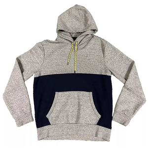 Sweat à capuche pour homme 100% coton uni Design colorblock d'hiver Coupe-vent et respirant Sweat à capuche tricoté personnalisé - Product Image 1