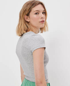 T-shirt court respirant à séchage rapide pour femmes en gros avec logo personnalisé coton/polyester grande taille brodé Crop - Product Image 6