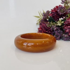 Brown Vintage Baltic Amber <b>Bangle</b> <b>Bracelet</b>, Natural Solid Amber Cuff <b>Bracelet</b> 55 mm - Product Image 2