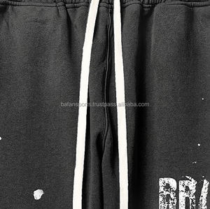 Ropa de calle, pantalones para correr, pantalones deportivos de poliéster con logotipo personalizado, Pantalones rectos bordados, pantalones de hombre lavados de pierna ancha de alta calidad - Product Image 2