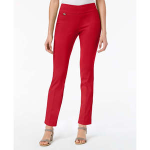 Pantaloni a sigaretta Alfani da donna rossi casual a vita alta, modellanti, con effetto anti-piega e traspiranti, taglia 14 Petite - Product Image 1