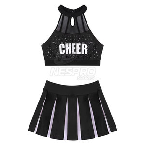 Dernière conception fabriquée en usine Conception personnalisée Ensembles d'uniformes de cheerleading pour femmes adultes 100% Polyester Vente à chaud - Product Image 3