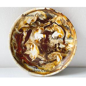 Vente en gros de bols en résine de haute qualité faits à la main vaisselle plateau de service tourbillon unique vaisselle en résine décoration de mariage plateaux en résine - Product Image 1