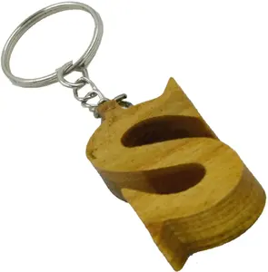 High Quality wooden keychain Alphabet Handicraft manufacture exclusive Quality product wood key chain