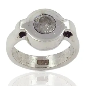 Anillo Romántico de Plata 925 con Diamantes para Mujer, Pureza de Metal de 14k, Chapado en Rodio Platino, Material Principal Circonita Tallada para Promesa - Product Image 2