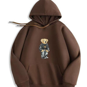 เสื้อฮู้ดลายหมีแบบยูนิเซ็กซ์ พรีเมียม ทันสมัย สวมใส่สบาย ผ้าเนื้อนุ่ม อุ่นสบาย สไตล์ลำลอง สตรีทแวร์ แฟชั่น ทรงโอเวอร์ไซส์ - Product Image 1