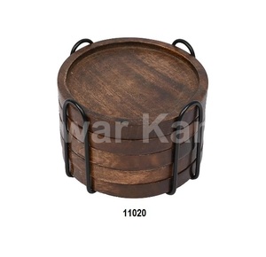 <b>Antique</b> Pure Copper <b>Set</b> of 4 Round Coasters Eco-Friendly 300mm Diameter 10mm Thick for Home & Restaurant Use - Product Image 4