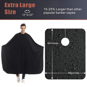 Cape de barbier professionnelle unisexe, grande taille 64\"x56\", imperméable en nylon, tablier de coiffeur, capes confortables et réglables - Product Image 5