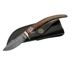 Couteau de chasse en acier Damas fait main avec étui en cuir, lame fixe pour le port quotidien, personnalisable, qualité DIY, support OEM - Product Image 4