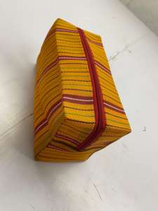 Handmade Eco-Friendly Women's Zipper Case Design Multicolor Striped <b>Pouches</b> Geometric Made Recycled Nylon Woven Material - Product Image 3