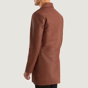 Cómodo de llevar El mejor diseño de moda Abrigo de cuero para hombres Hecho en fábrica pura en Pakistán Abrigo de cuero para hombres - Product Image 4