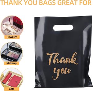 Bolsas de Regalo para Fiestas y Compras con Asas, 25x33cm, Bolsas de Regalo Reutilizables para Negocios, Color Negro y Dorado - Product Image 5