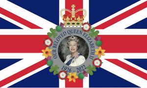 Bandera <span class=keywords><strong>de</strong></span> <span class=keywords><strong>la</strong></span> <span class=keywords><strong>Reina</strong></span> británica, estándar real, Reino Unido, gran británico, gran británico, Elizabeth II, 3x5 pies, pie, 100% poliéster, 100D, resistente a los rayos UV - Product Image 3