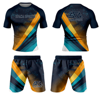Ensemble deux pièces personnalisé pour homme : Rashguard et short de BJJ, MMA No-Gi, Grappling, Compression, Durable, Respirant, Séchage rapide, Anti-bactérien