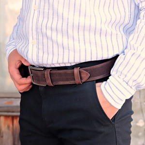Seker Ofisi turco hecho a mano de alta calidad Tan vaca ocultar cuero genuino hombres cinturón Casual lujo moda personalizado longitud ajustable - Product Image 2