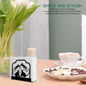 Elegante servilletero con diseño de gato negro, Material de Metal para el hogar y la Oficina, accesorio decorativo, gran oferta - Product Image 6