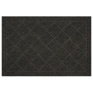Tapis d'entraînement en caoutchouc antidérapant Ultra-Durable pour maison indienne, tapis à broches en caoutchouc, rayures coniques, arrière en lin, tapis de porte en caoutchouc - Product Image 1