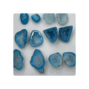 Agate violette naturelle de haute qualité, pierre précieuse druzy, paire assortie pour la fabrication de bijoux, vente en gros - Product Image 1