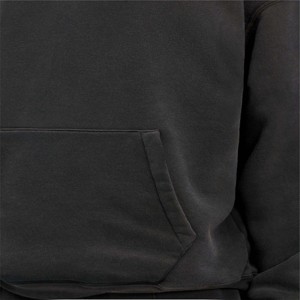 Sudadera con capucha lavada con ácido de lana de algodón de gran tamaño para hombre Sudadera con capucha personalizada lisa con hombros caídos con patrón estampado - Product Image 6
