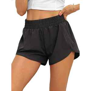 Short de sport design à cordon à séchage rapide pour femmes à fort impact avec poche à fermeture éclair Gym Fitness Yoga Shorts - Product Image 1