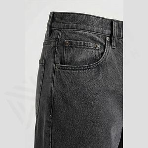 Jeans à jambe droite taille haute 100% coton Pantalons décontractés d'été Techniques lavées Lisses Confortables Coupe ajustée Couleur personnalisée - Product Image 5