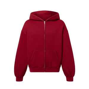 Sweat à capuche zippé personnalisé pour homme, coupe ample, grande taille, unisexe, épaules tombantes, style vintage, brodé - Product Image 1