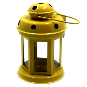 Design classique métal et verre suspendu lanterne blanc mat revêtement en poudre bougeoir pour les décorations de salon - Product Image 2