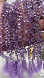 Perles de pierre à facettes en améthyste violette naturelle d'origine indienne de la collection à facettes - Product Image 2