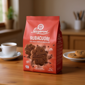 Lazzaroni Rubacuori - Galletas de Chocolate Dulce con Cacao y Gotas, 700 g x 8 Unidades, Galletas en Forma de Flor en Bolsa - Product Image 3