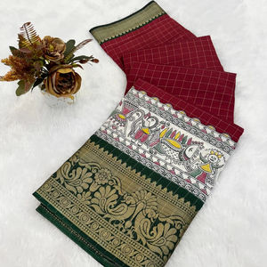 Designer indien dernier chemisier Sari en tissu de soie Dola doux et lourd à la mode ethnique belle élégante imprimée tenue exclusive de mariée - Product Image 1