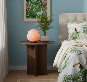 Lampe de sel de l'Himalaya en forme de fleur, artisanale, 15x15 cm, 6 à 7 livres, sel de roche pur, décoration de maison saine - Product Image 3