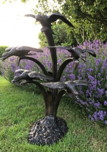 Adornos de jardín estatua de pájaro de Metal escultura de fuente de bronce grande accesorios de jardín al aire libre artesanías modelo de escultura de pájaro - Product Image 2