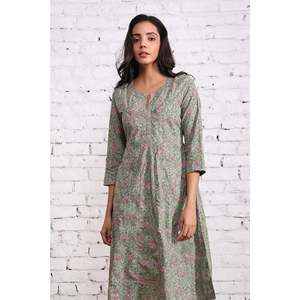 Madhuban Neerja Maxi <b>Kurta</b>-Solid Korean Style Formal Dress for <b>Women</b> One Size to 6XL Autumn Lining Party & Day Wear - Product Image 1