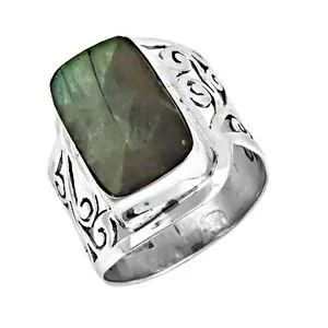 Bague Cocktail Unisexe Vintage Art Palace en Argent 925 avec Turquoise Forme Bouclier Sertie en Bezel, Bijou Fin pour Usage Quotidien - Product Image 3