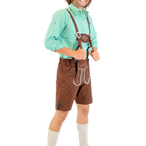 ชุดเดอร์แมนเลเดอร์โฮเซนสำหรับผู้ชายหนังแท้สีน้ำตาลน้ำหนักเบางานปักตามสั่งแบบใหม่ - Product Image 2