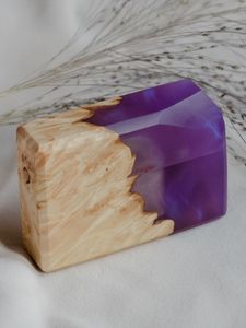 WATCHES RUSTIC HANDMADE Wholesale Engagement Proposal Wedding Unique Double Slot Wooden and <b>Resin</b> Jewelry <b>Ring</b> Box - Product Image 3