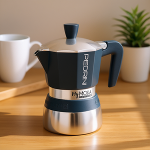 Cafetera de aluminio MYMOKA de 2 tazas con tecnología de inducción en azul terciopelo y cromo-02CF163 - Product Image 3