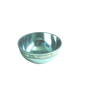 High Quality Bowl Mirror Polish Cast Aluminum Made Round Shaped Bowl with One Line Mosaic on Out <b>Side</b> for Sale Kitchenware Bowl - Product Image 2